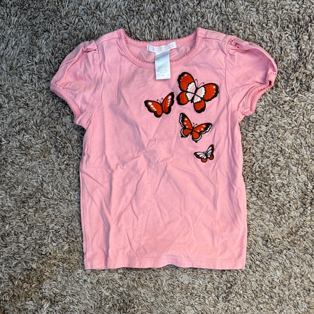 Janie and Jack Pink/Orange Butterfly Kids T-Shirt